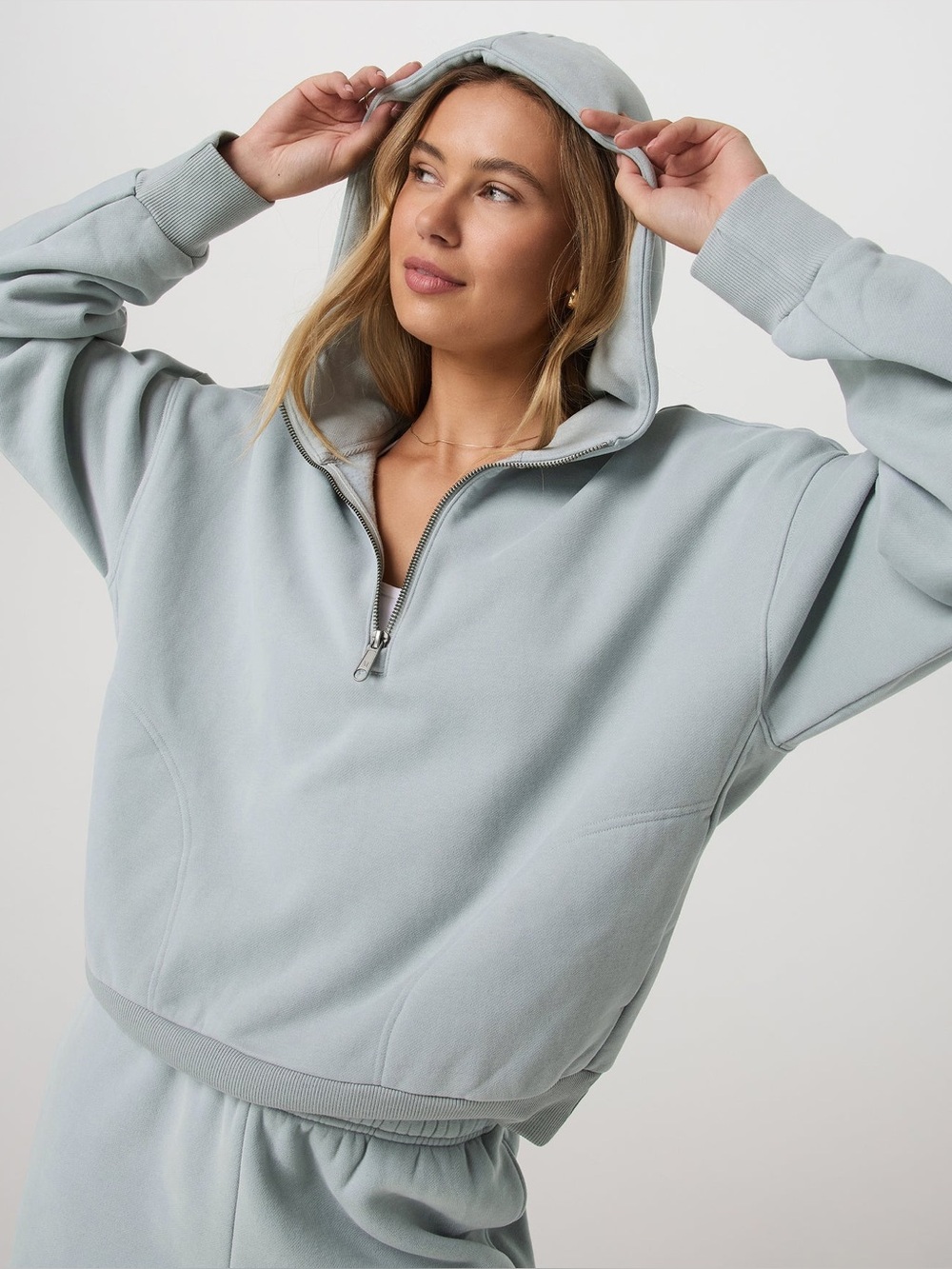 Vuori Restore Relaxed Half Zip Hoodie – Blue Haze – Size Large